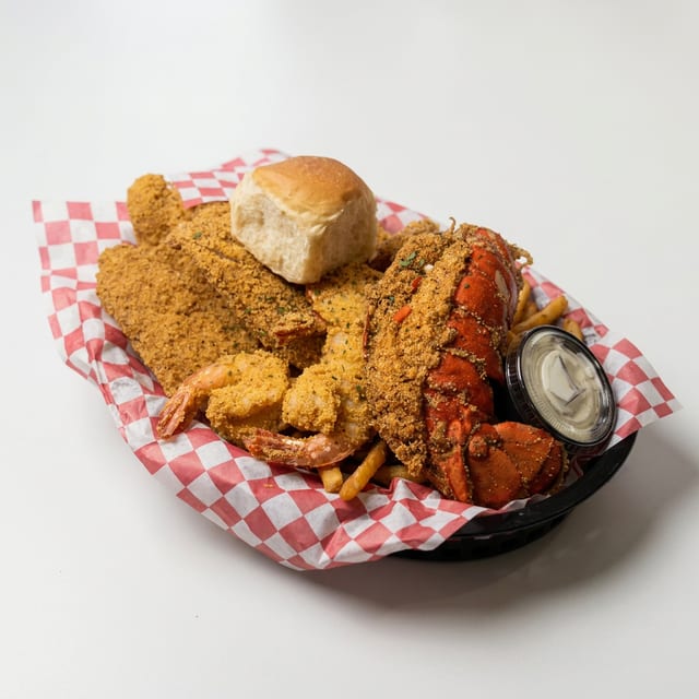 Fried Lobster, Fish and Shrimp Platter.